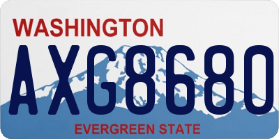 WA license plate AXG8680
