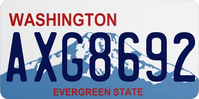 WA license plate AXG8692