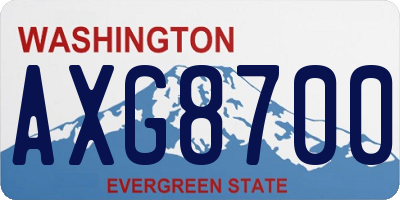 WA license plate AXG8700