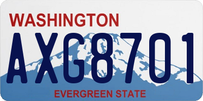 WA license plate AXG8701