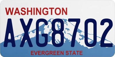 WA license plate AXG8702