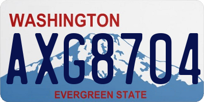 WA license plate AXG8704