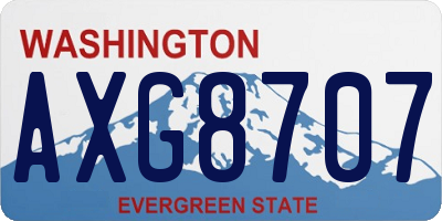 WA license plate AXG8707