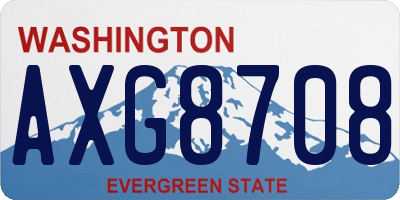 WA license plate AXG8708