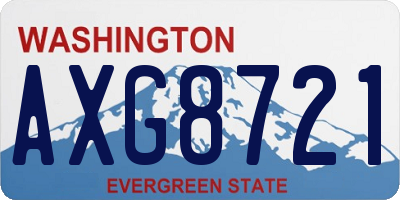 WA license plate AXG8721