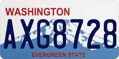 WA license plate AXG8728