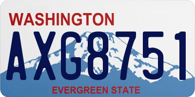 WA license plate AXG8751
