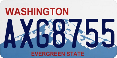 WA license plate AXG8755
