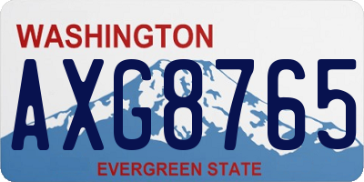 WA license plate AXG8765