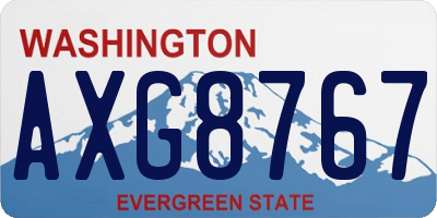 WA license plate AXG8767