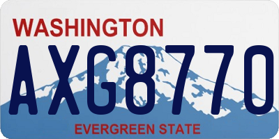 WA license plate AXG8770