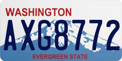 WA license plate AXG8772