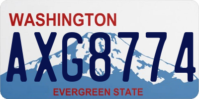 WA license plate AXG8774