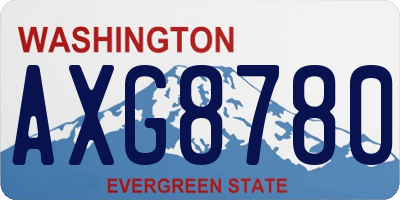 WA license plate AXG8780