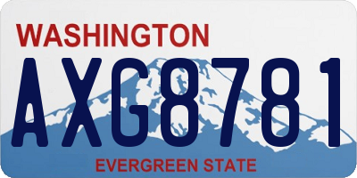 WA license plate AXG8781