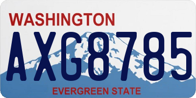 WA license plate AXG8785