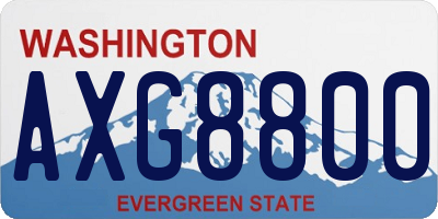 WA license plate AXG8800