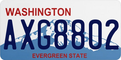 WA license plate AXG8802