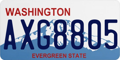 WA license plate AXG8805