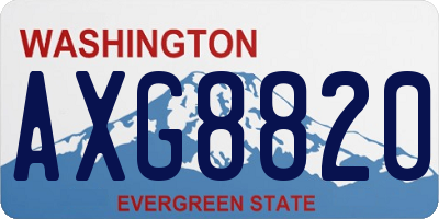 WA license plate AXG8820