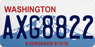 WA license plate AXG8822