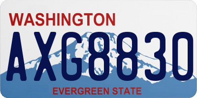 WA license plate AXG8830