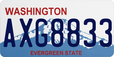 WA license plate AXG8833