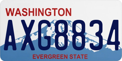 WA license plate AXG8834