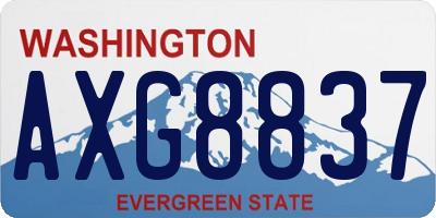 WA license plate AXG8837