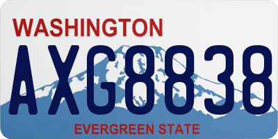 WA license plate AXG8838