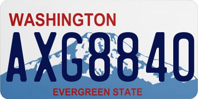 WA license plate AXG8840