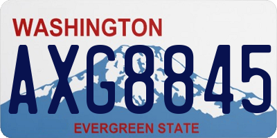 WA license plate AXG8845