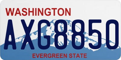WA license plate AXG8850