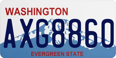 WA license plate AXG8860