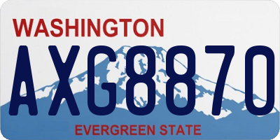 WA license plate AXG8870