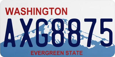 WA license plate AXG8875