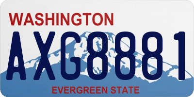 WA license plate AXG8881
