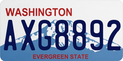 WA license plate AXG8892