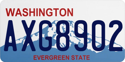 WA license plate AXG8902
