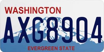 WA license plate AXG8904