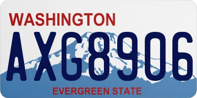 WA license plate AXG8906