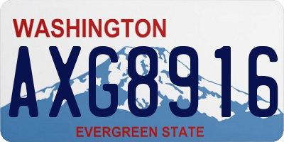 WA license plate AXG8916
