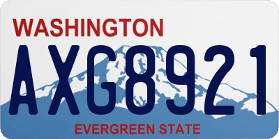 WA license plate AXG8921