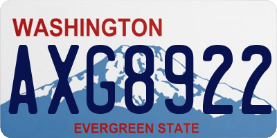 WA license plate AXG8922