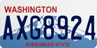 WA license plate AXG8924