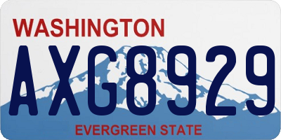WA license plate AXG8929