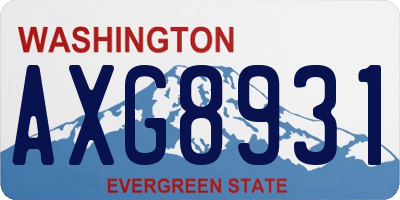 WA license plate AXG8931