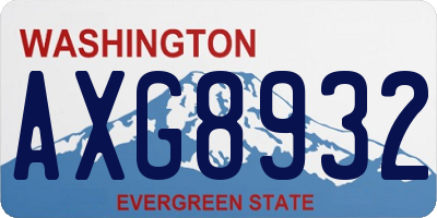 WA license plate AXG8932