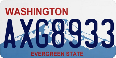 WA license plate AXG8933