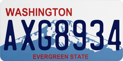 WA license plate AXG8934